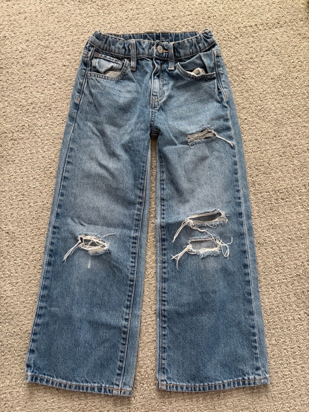 Old Navy kids Straight-Leg Distressed Blue Jeans